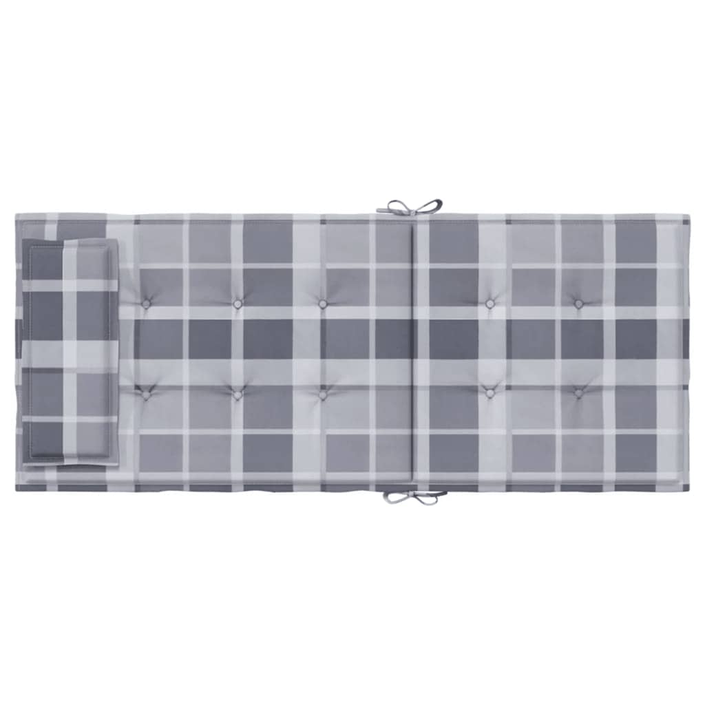 Stoelkussens Hoge Rug Ruitpatroon Oxford Stof Grijs 4 Grijs ruitpatroon