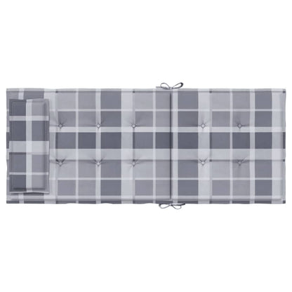 Stoelkussens Hoge Rug Ruitpatroon Oxford Stof Grijs 4 Grijs ruitpatroon