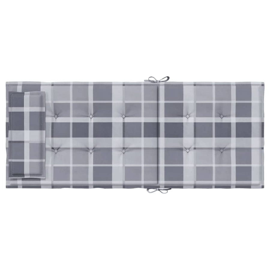 Stoelkussens Hoge Rug Ruitpatroon Oxford Stof Grijs 4 Grijs ruitpatroon
