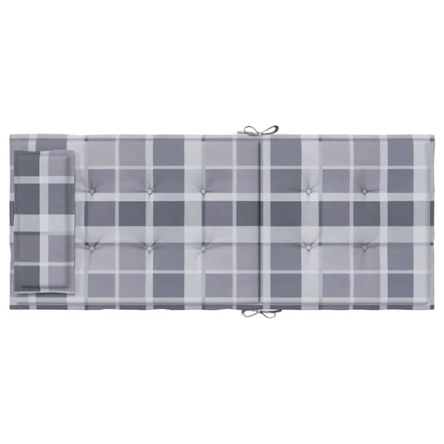 Stoelkussens 6 st hoge rug ruitpatroon oxford stof grijs