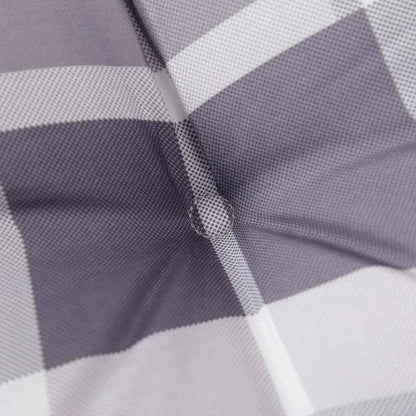Stoelkussens 6 st hoge rug ruitpatroon oxford stof grijs