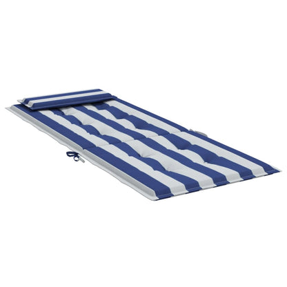 Stoelkussens 6 St Hoge Rug Gestreept Stof Oxford Wit En Blauw
