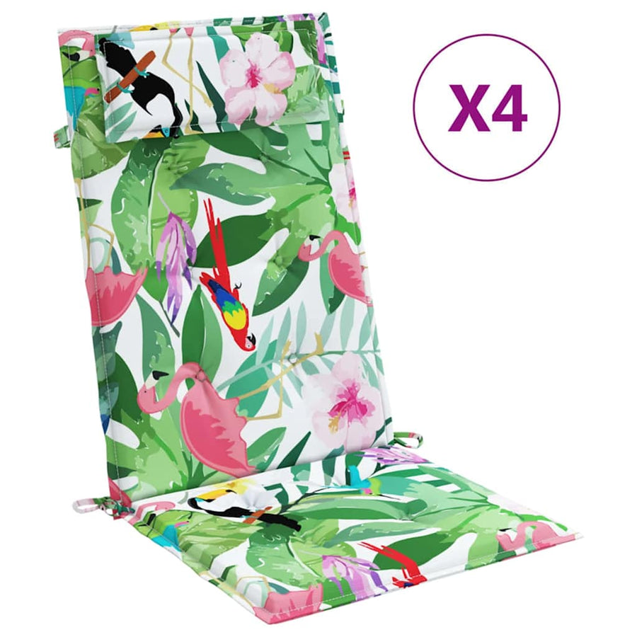Stoelkussens Hoge Rug Oxford Stof Meerkleurig 4 Groen en roze