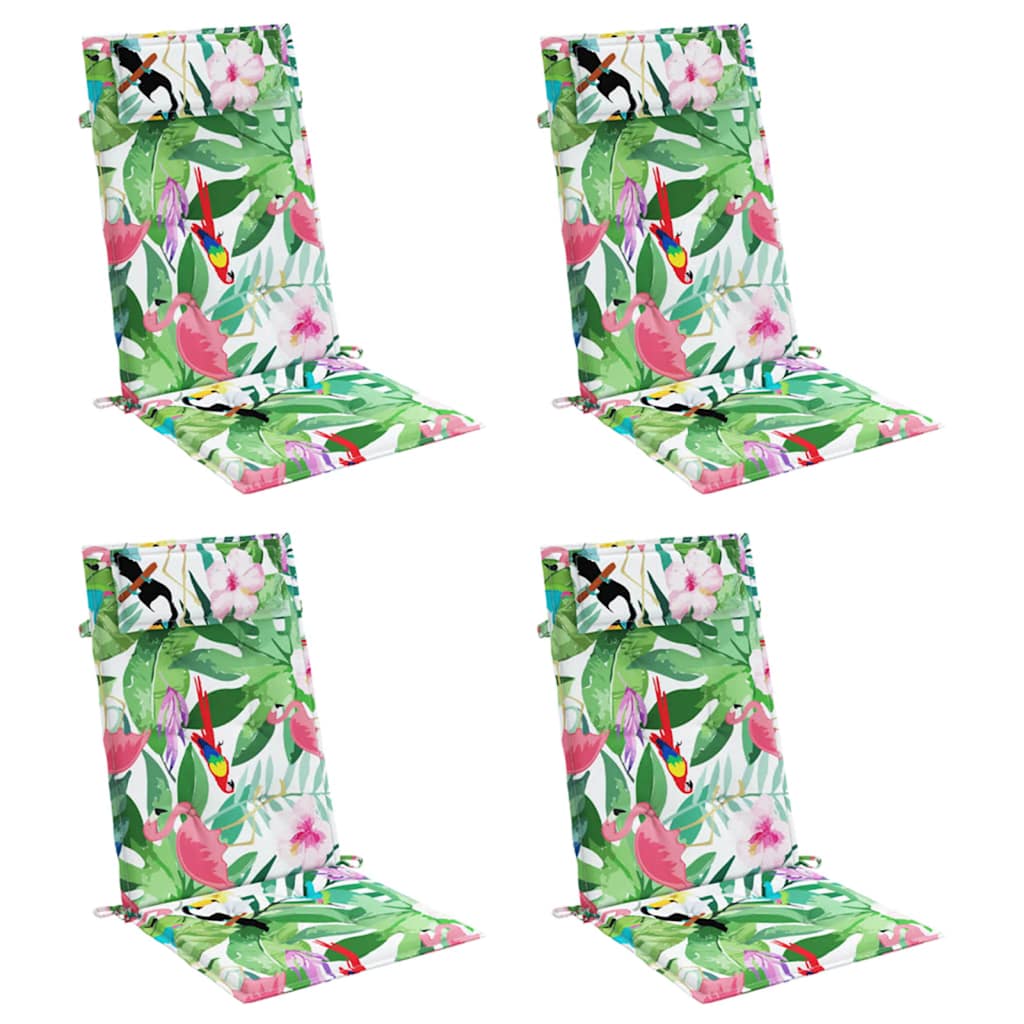 Stoelkussens Hoge Rug Oxford Stof Meerkleurig 4 Groen en roze