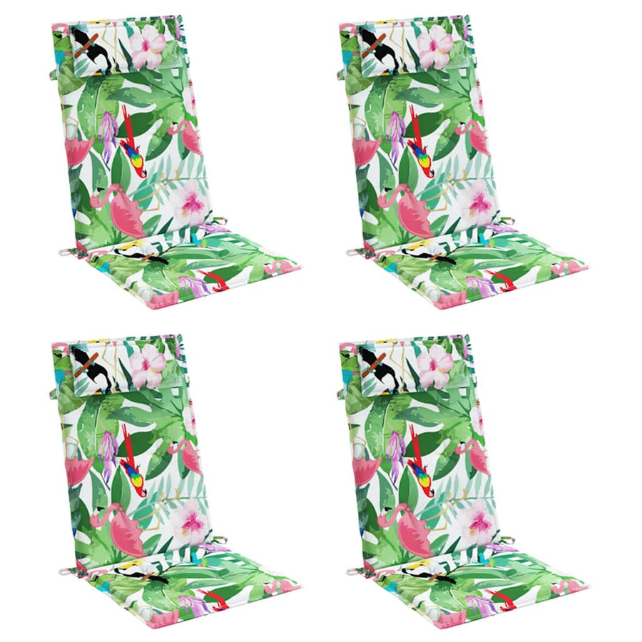 Stoelkussens Hoge Rug Oxford Stof Meerkleurig 4 Groen en roze