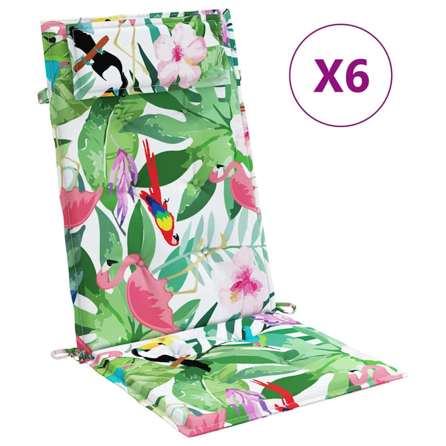 Stoelkussens Hoge Rug Oxford Stof Meerkleurig 6 Groen en roze