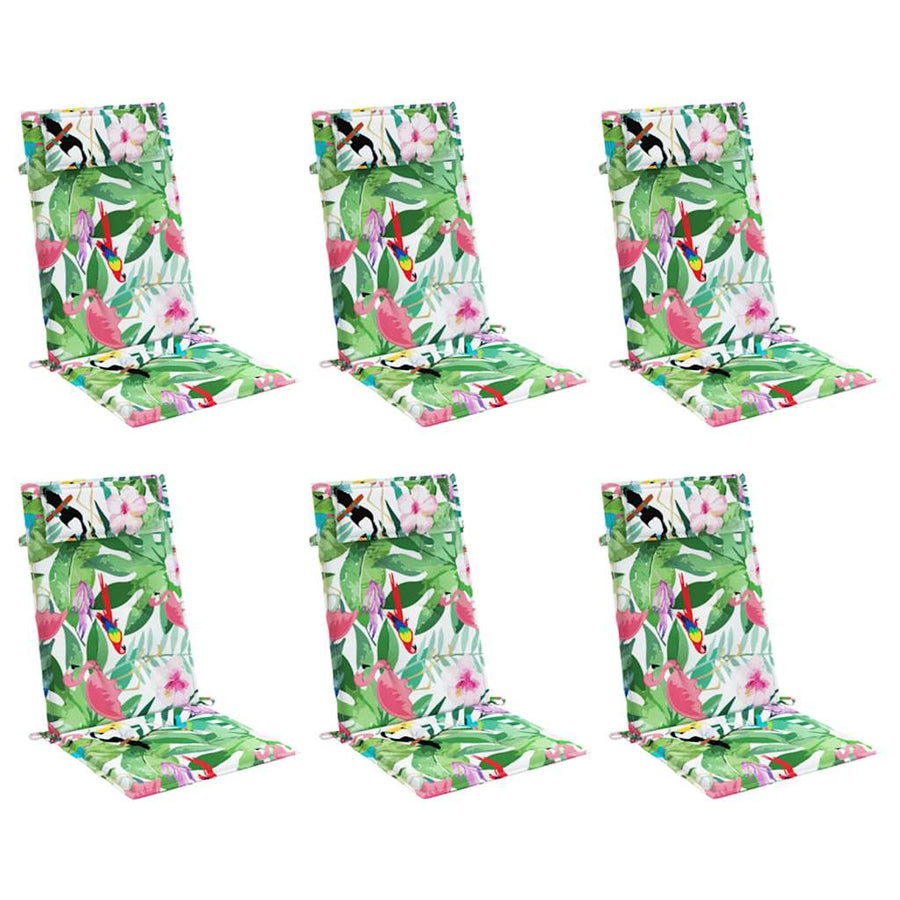 Stoelkussens Hoge Rug Oxford Stof Meerkleurig 6 Groen en roze