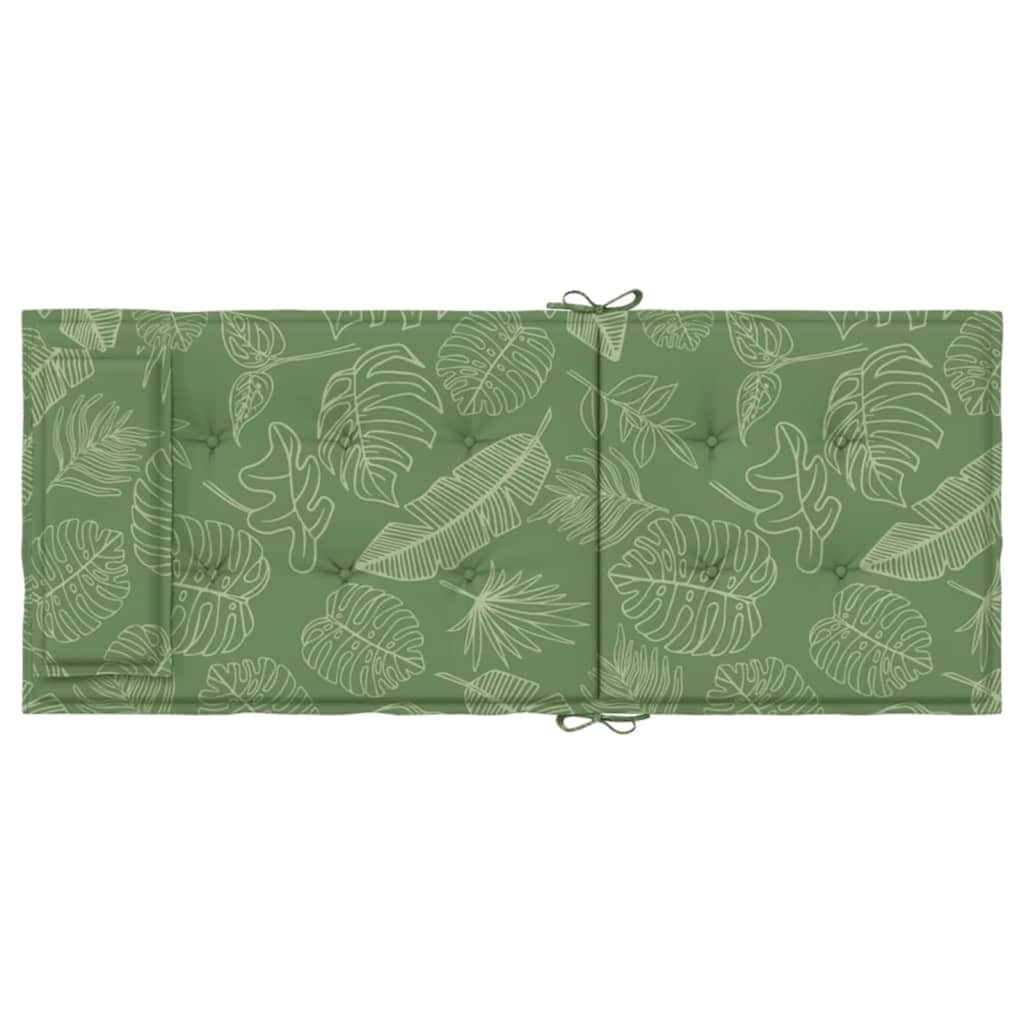 Stoelkussens 2 st hoge rug bladpatroon oxford stof
