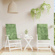 Stoelkussens 2 st hoge rug 120x50 cm bladpatroon