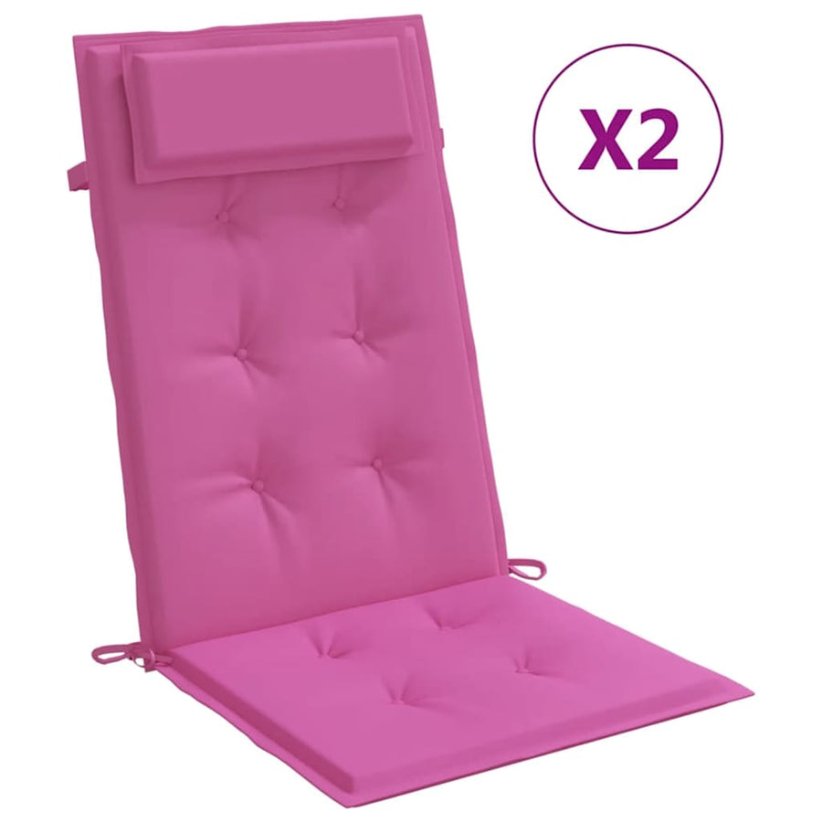 Stoelkussens Hoge Rug Oxford Stof 2 Roze