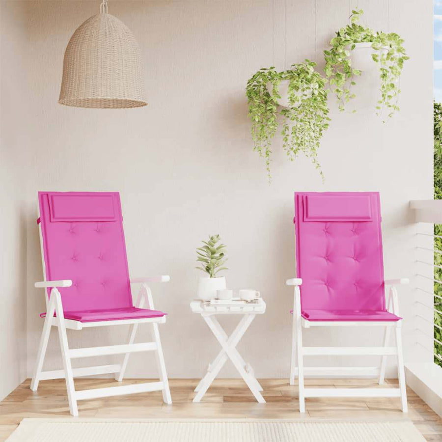 Stoelkussens Hoge Rug Oxford Stof 2 Roze