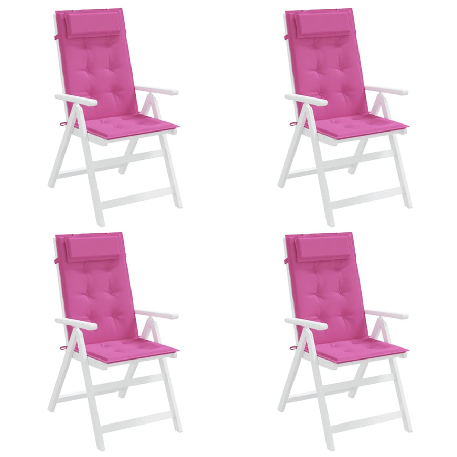 Stoelkussens 4 St Hoge Rug Oxford Stof Roze