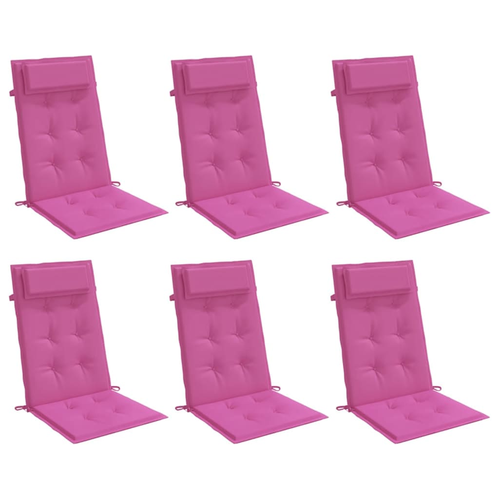 Stoelkussens Hoge Rug Oxford Stof 6 Roze