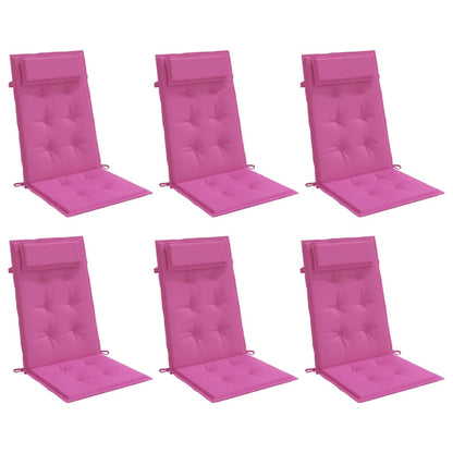 Stoelkussens Hoge Rug Oxford Stof 6 Roze
