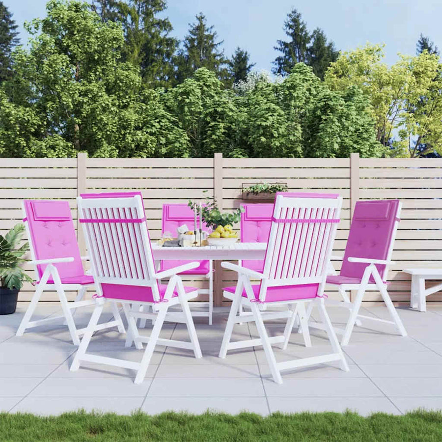Stoelkussens Hoge Rug Oxford Stof 6 Roze