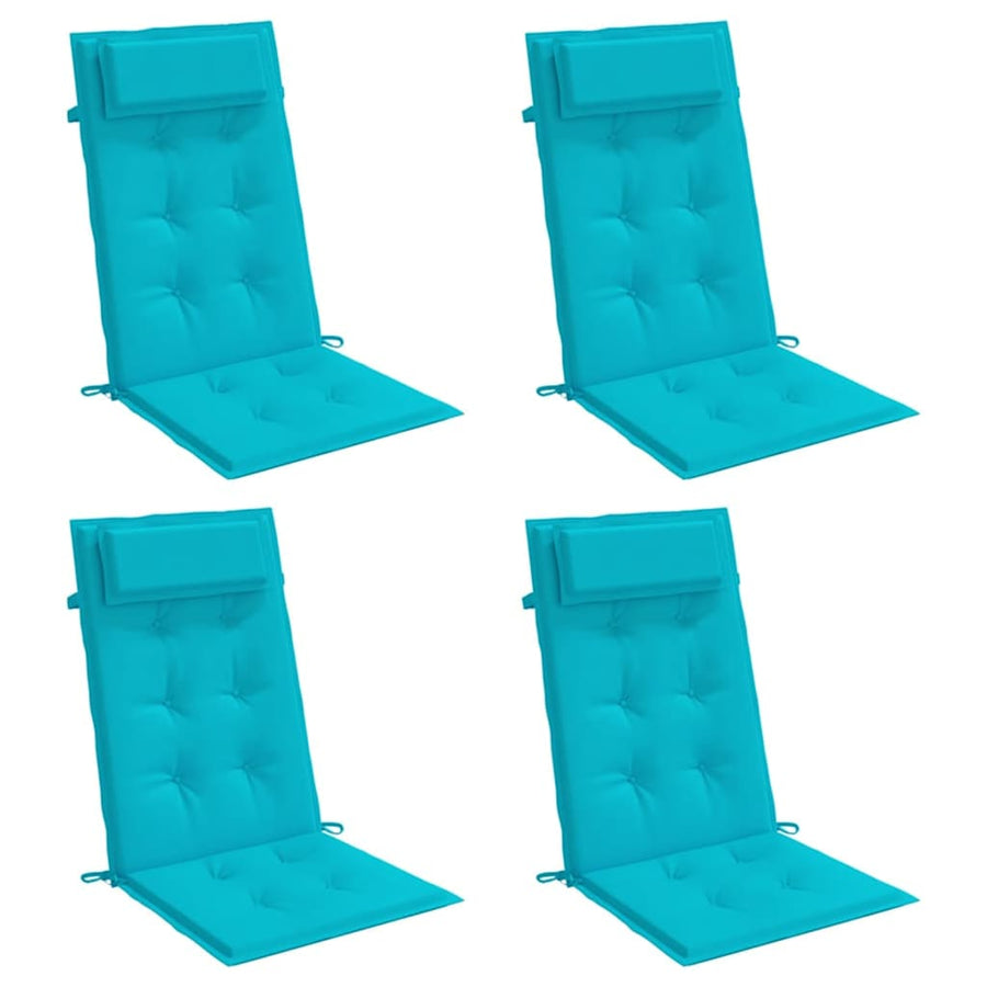 Stoelkussens 4 st hoge rug oxford stof turquoise