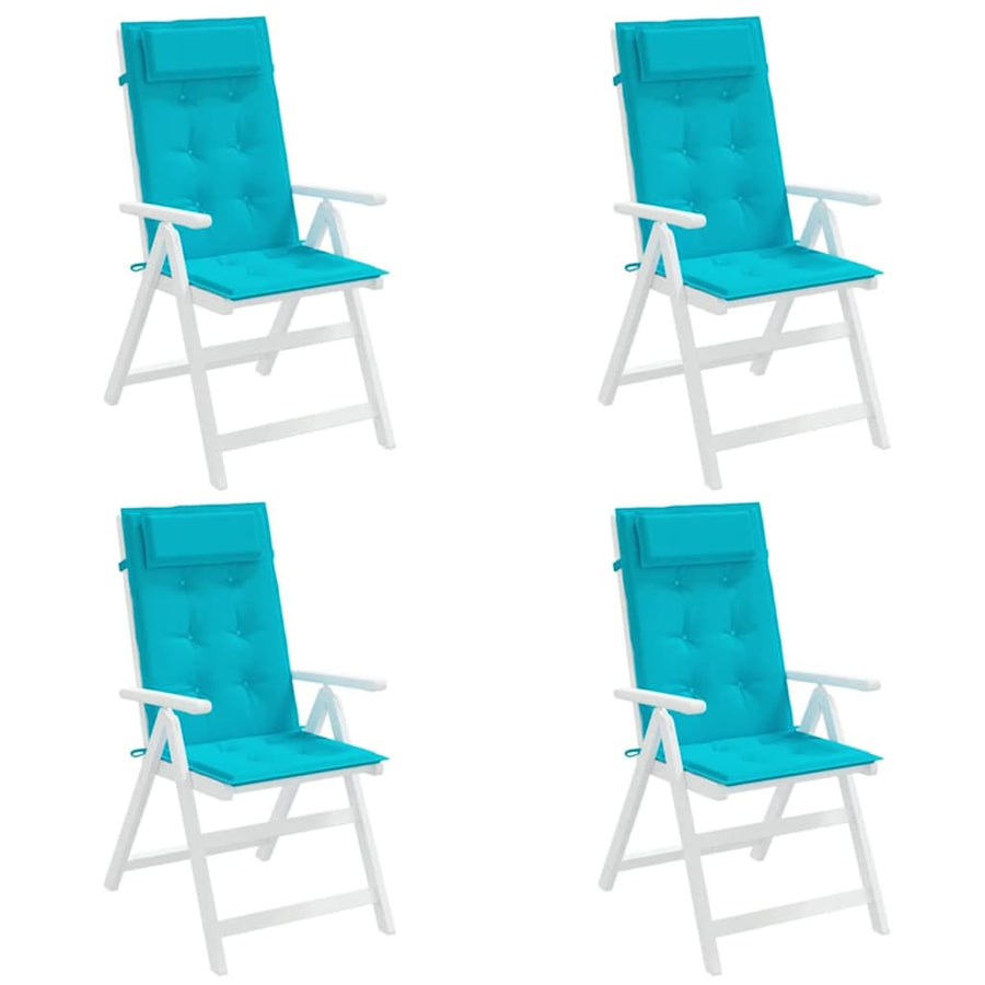 Stoelkussens 4 st hoge rug oxford stof turquoise