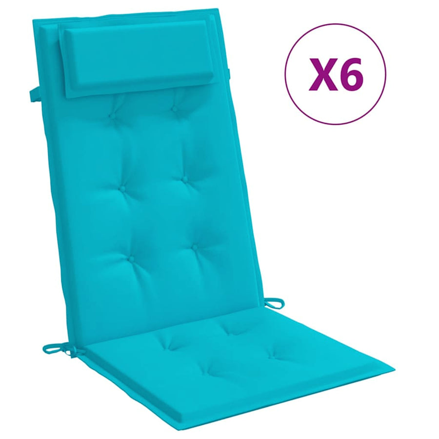 Stoelkussens Hoge Rug Oxford Stof 6 Turquoise