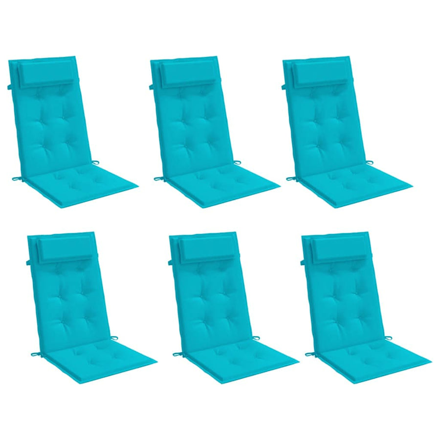 Stoelkussens Hoge Rug Oxford Stof 6 Turquoise
