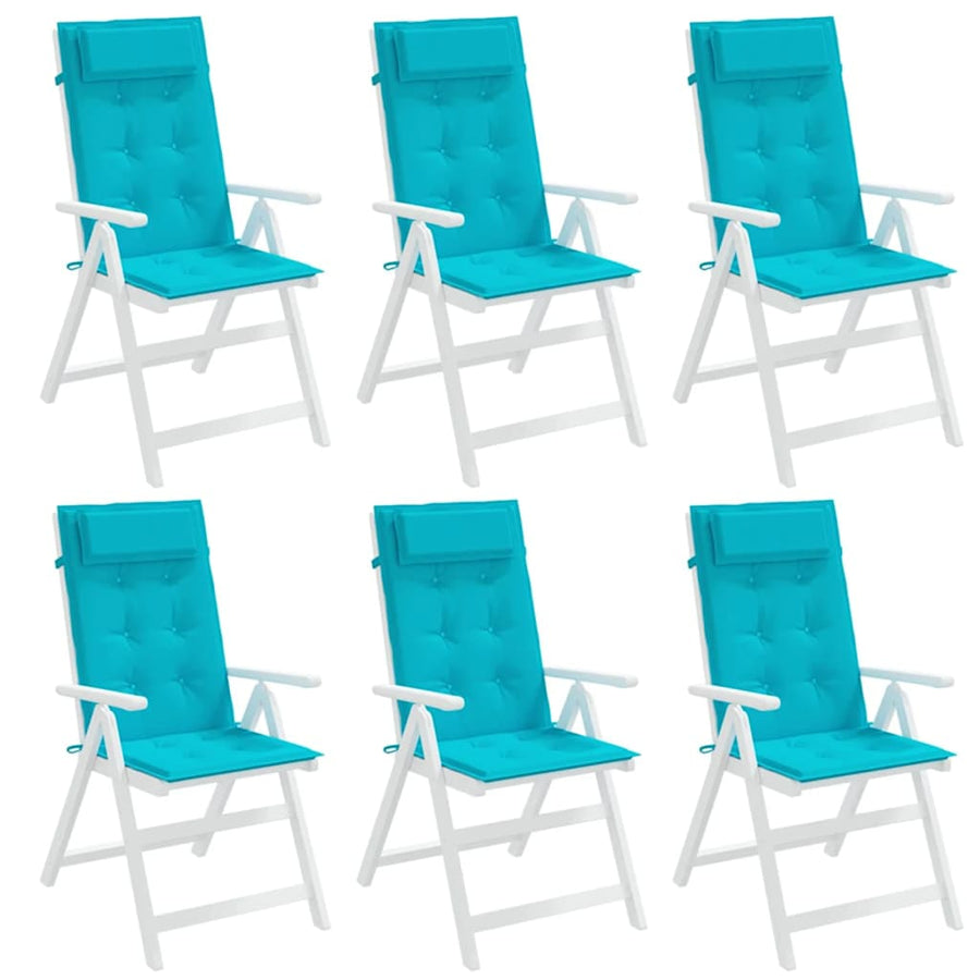 Stoelkussens Hoge Rug Oxford Stof 6 Turquoise