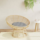 Seat cushion round Ø 60x11 cm oxford fabric grey