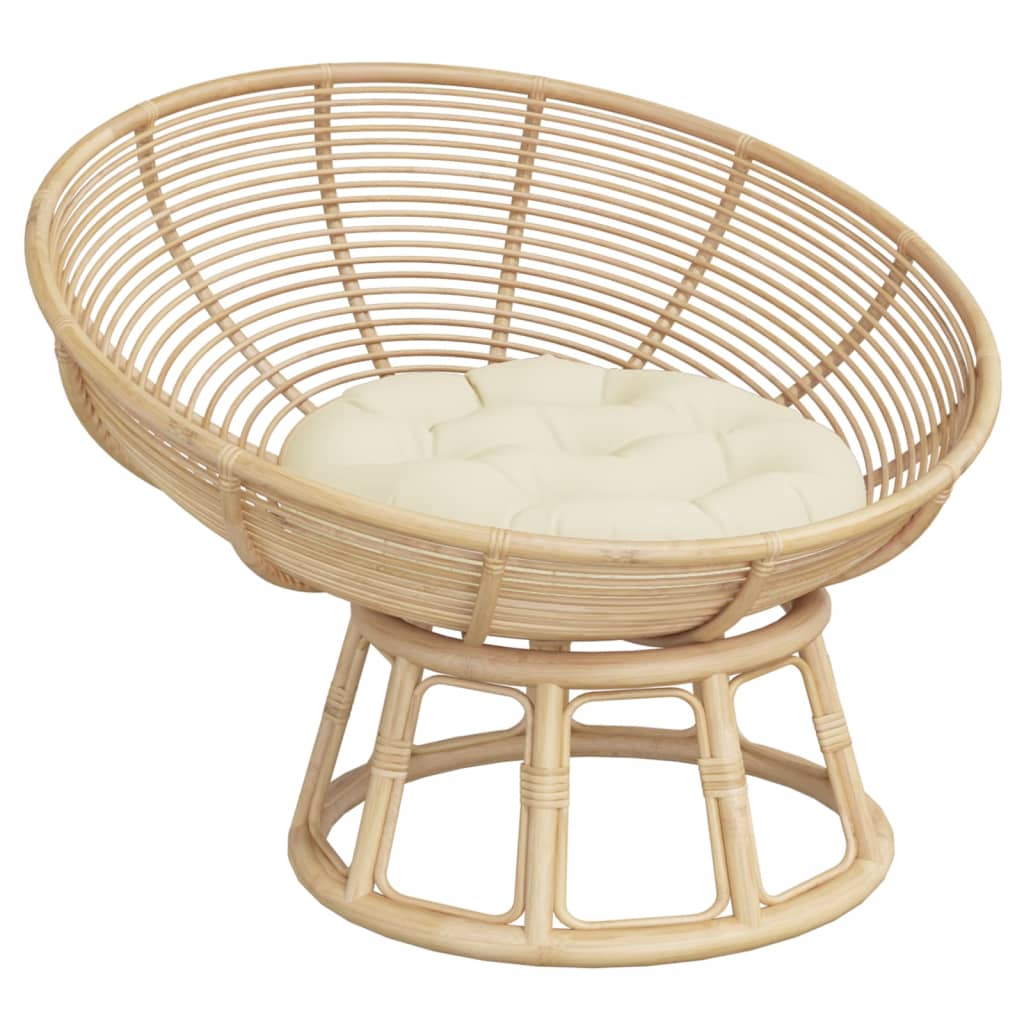 Zitkussen rond Ø 60x11 cm oxford stof crèmekleurig
