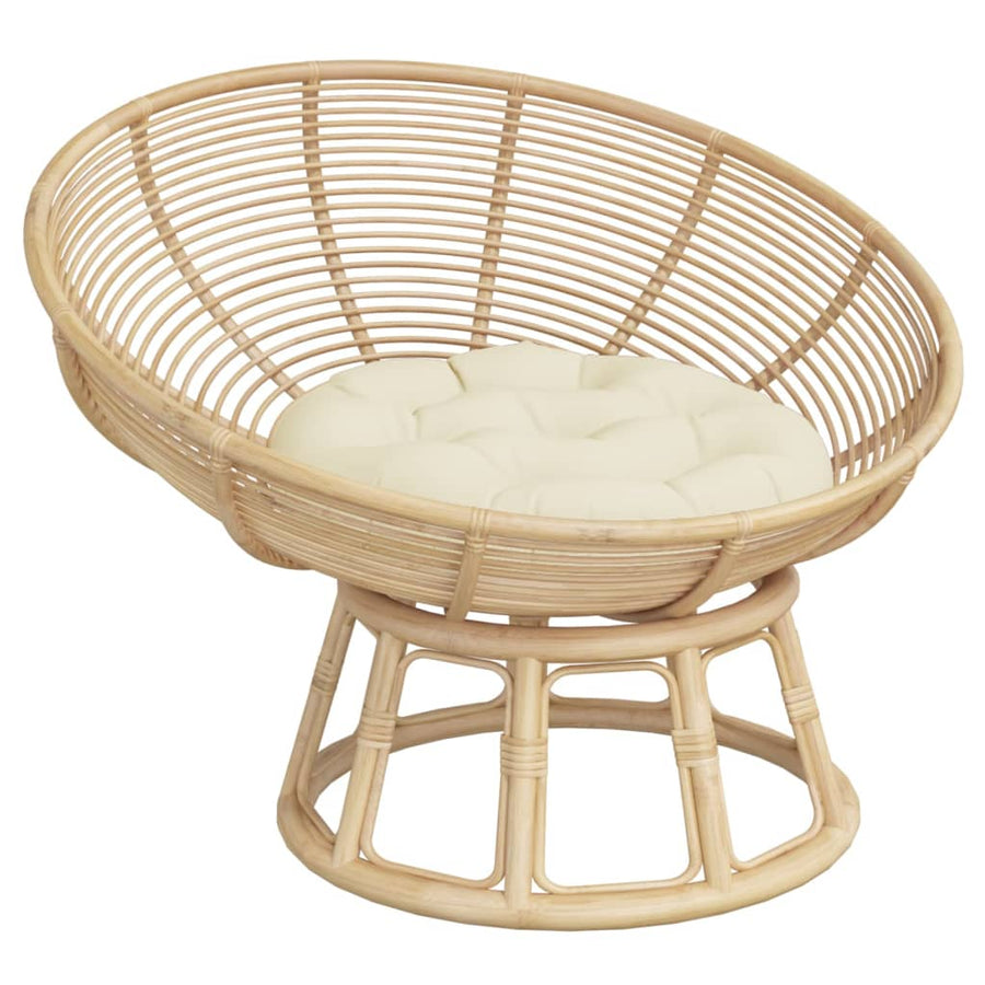 Zitkussen rond Ø 60x11 cm oxford stof crèmekleurig