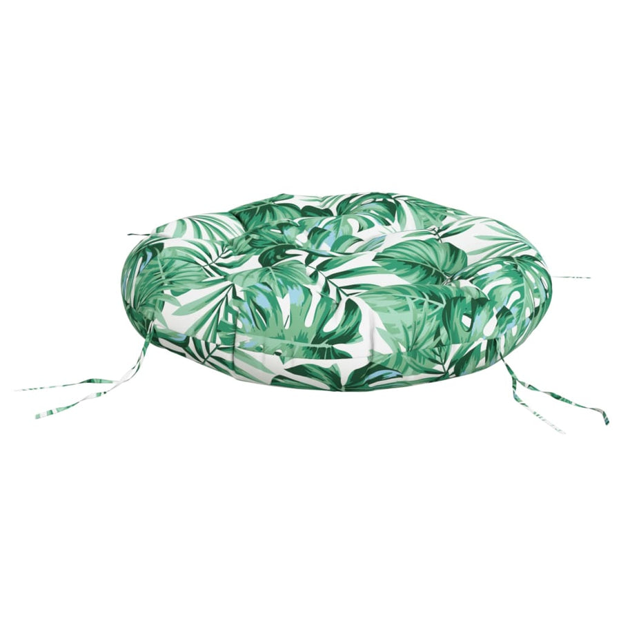 Zitkussen rond bladpatroon Ø 60x11 cm oxford stof