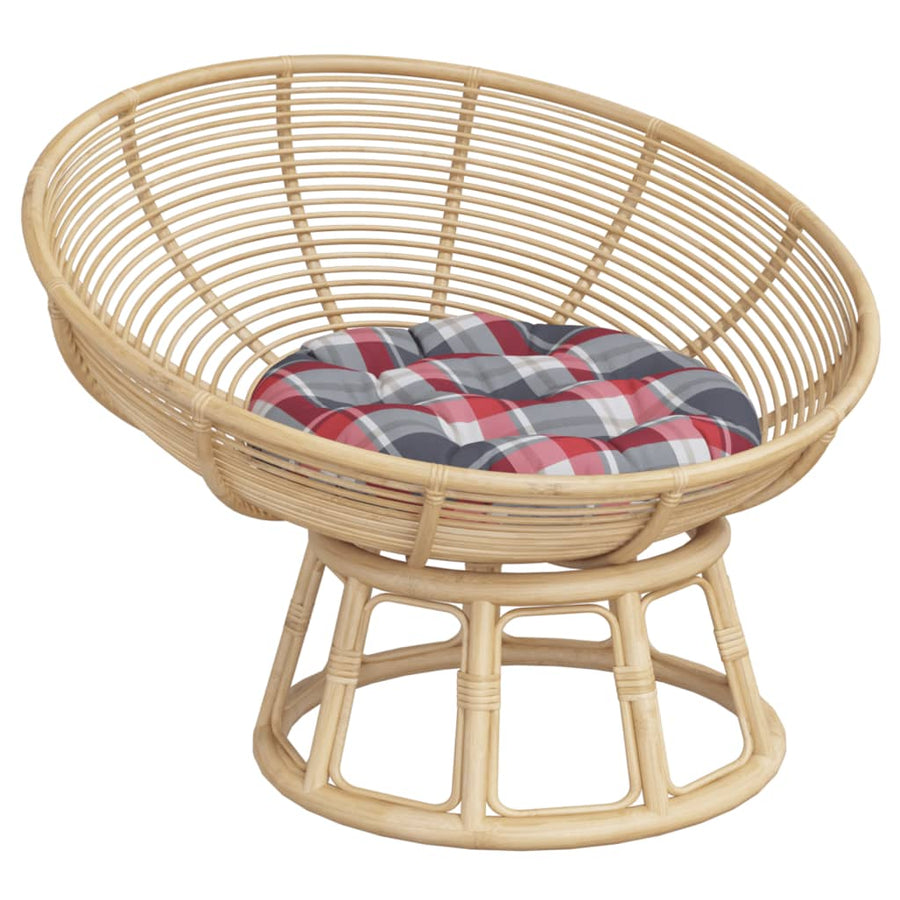 Zitkussen rond ruitpatroon Ø 60x11 cm oxford stof rood