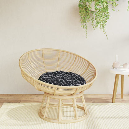 Zitkussen rond ruitpatroon Ø 60x11 cm oxford stof zwart
