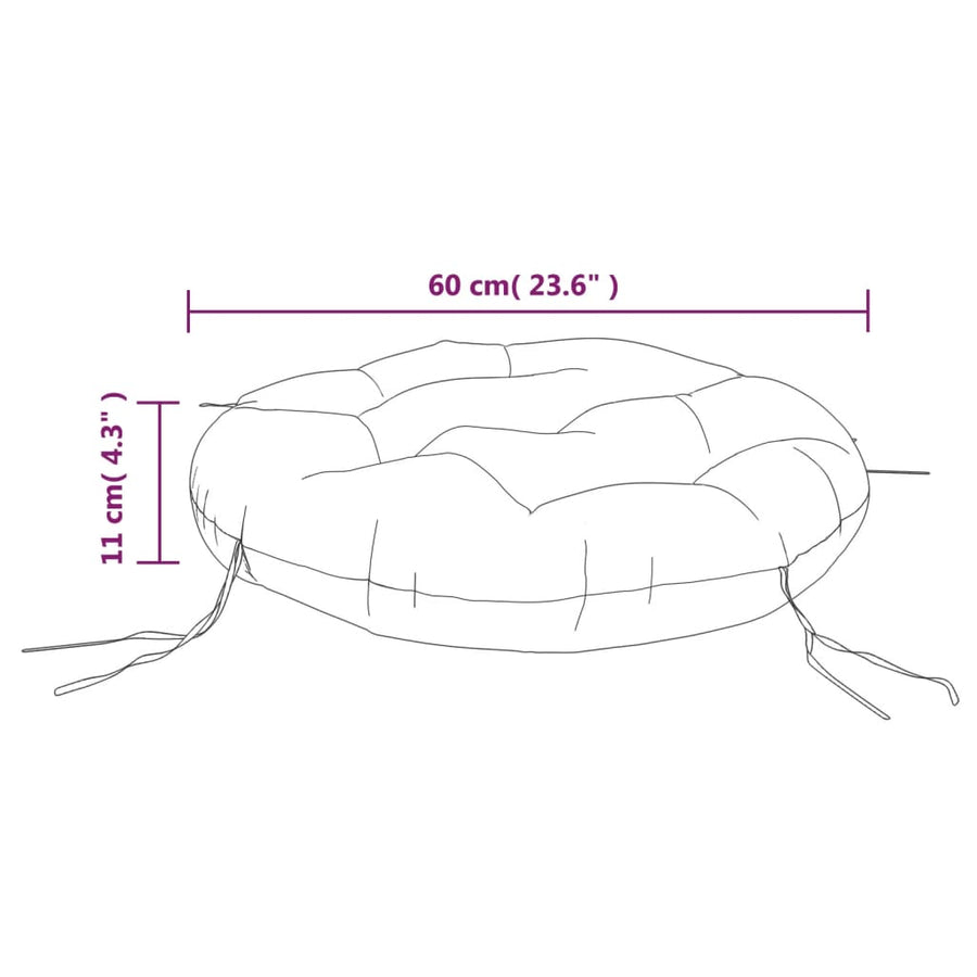 Zitkussen rond bladpatroon Ø 60x11 cm oxford stof