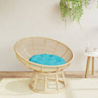 Seat cushion round Ø 60x11 cm oxford fabric turquoise