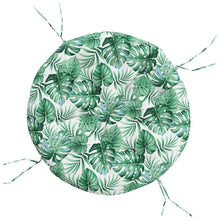 Zitkussen rond bladpatroon Ø 100x11 cm oxford stof