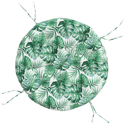 Zitkussen rond bladpatroon Ø 100x11 cm oxford stof