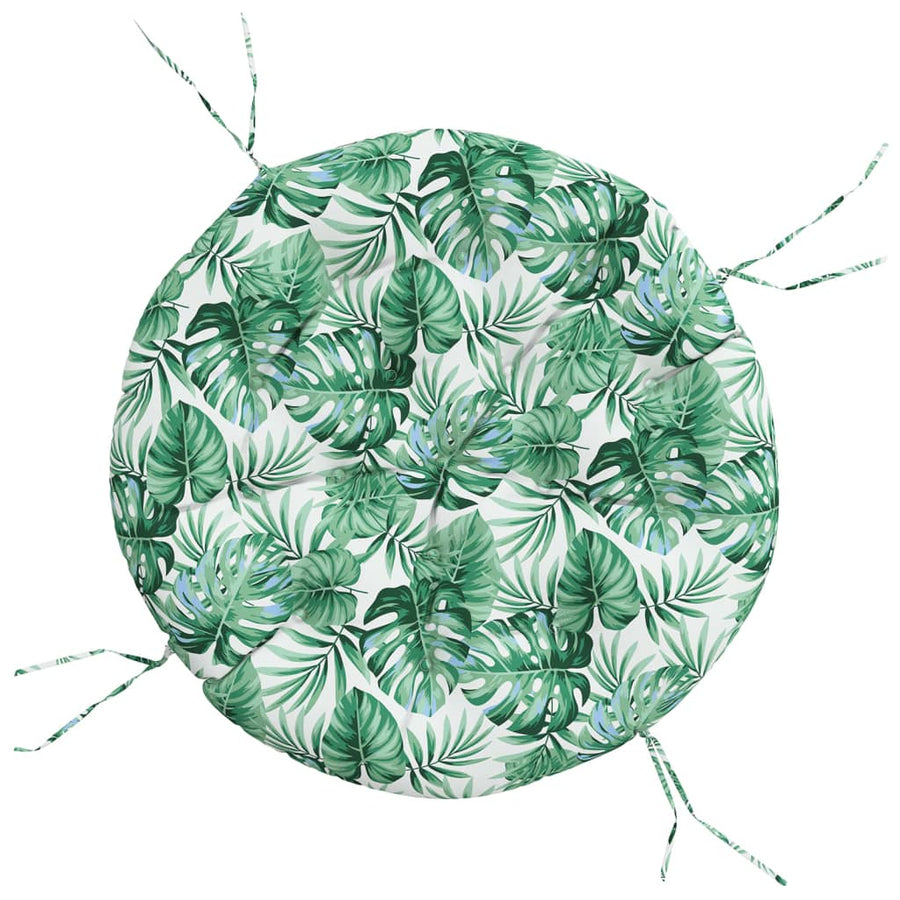 Zitkussen rond bladpatroon Ø 100x11 cm oxford stof