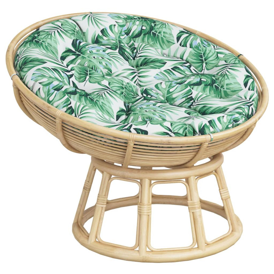 Zitkussen rond bladpatroon Ø 100x11 cm oxford stof