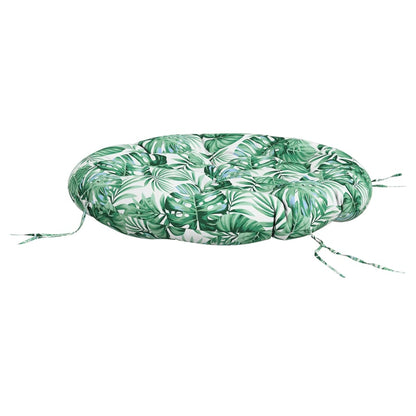 Zitkussen rond bladpatroon Ø 100x11 cm oxford stof