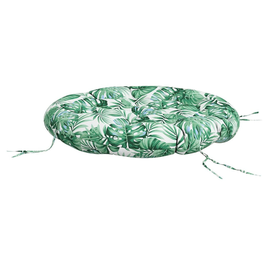 Zitkussen rond bladpatroon Ø 100x11 cm oxford stof