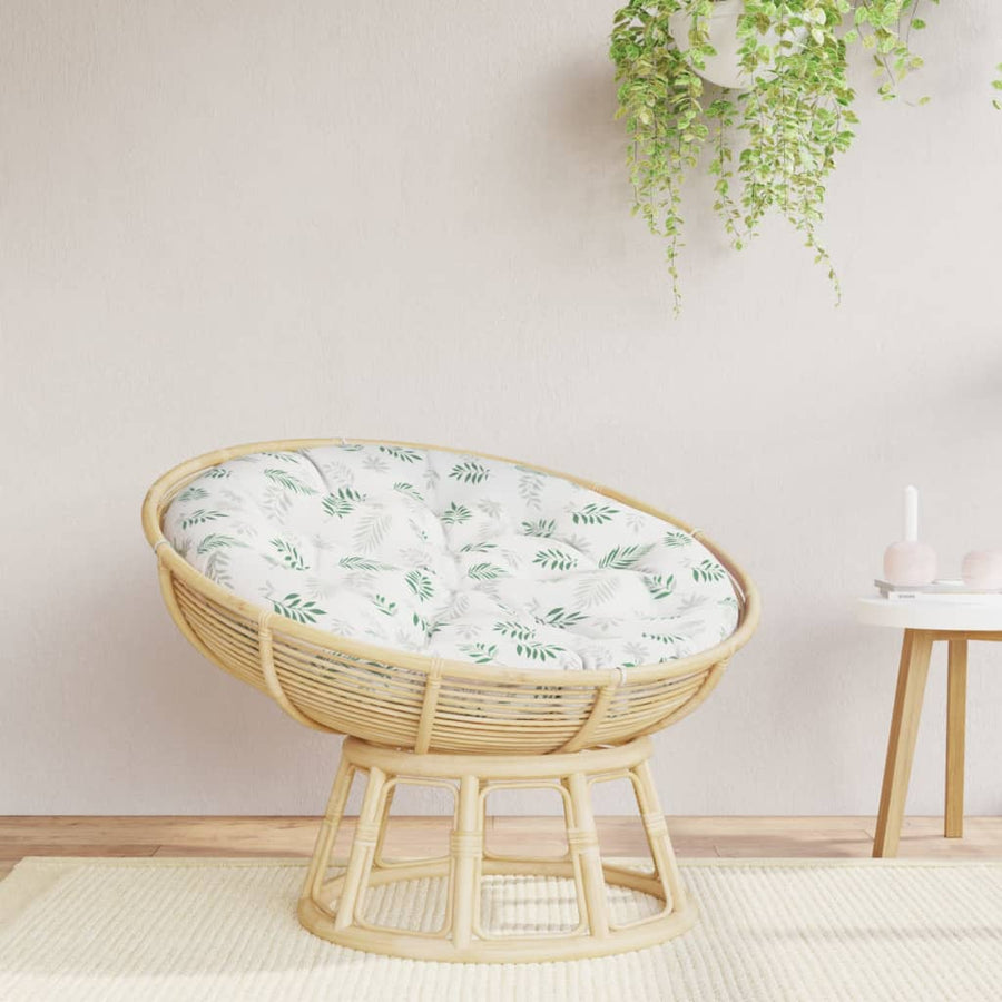 Zitkussen rond bladpatroon Ø 100x11 cm oxford stof