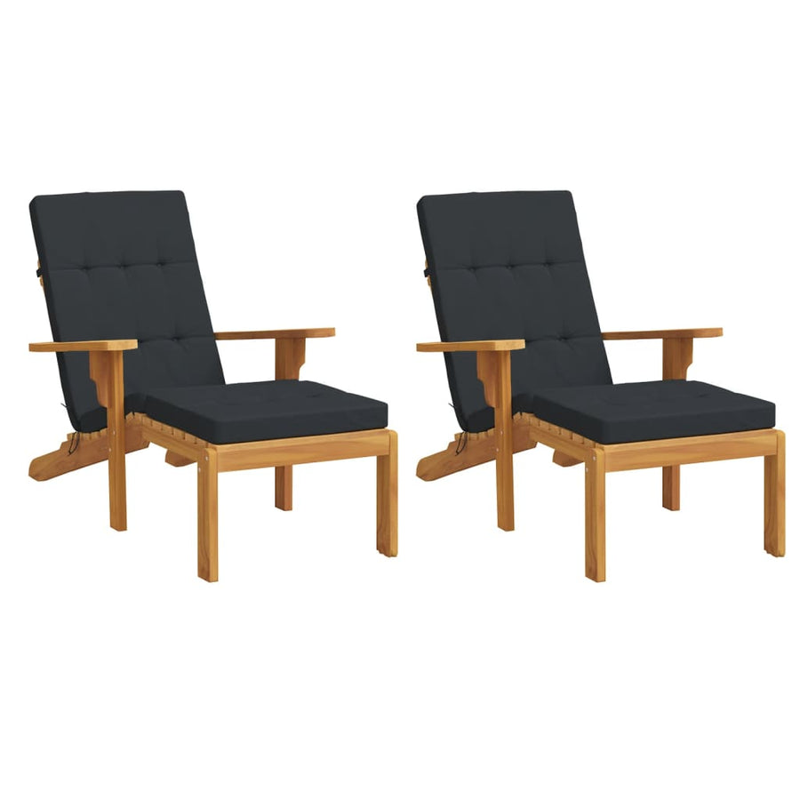 Terrasstoelkussens 2 St Oxford Stof Zwart