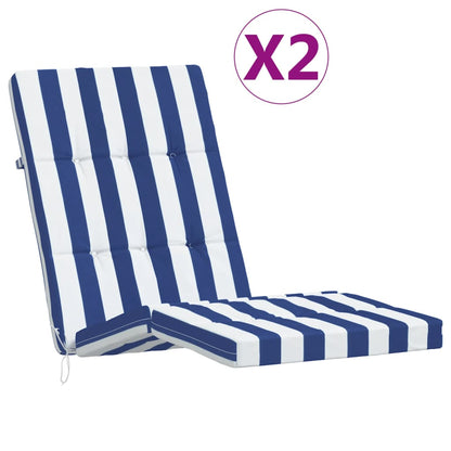 Terrasstoelkussens Gestreept Oxford Stof En Blauw en wit