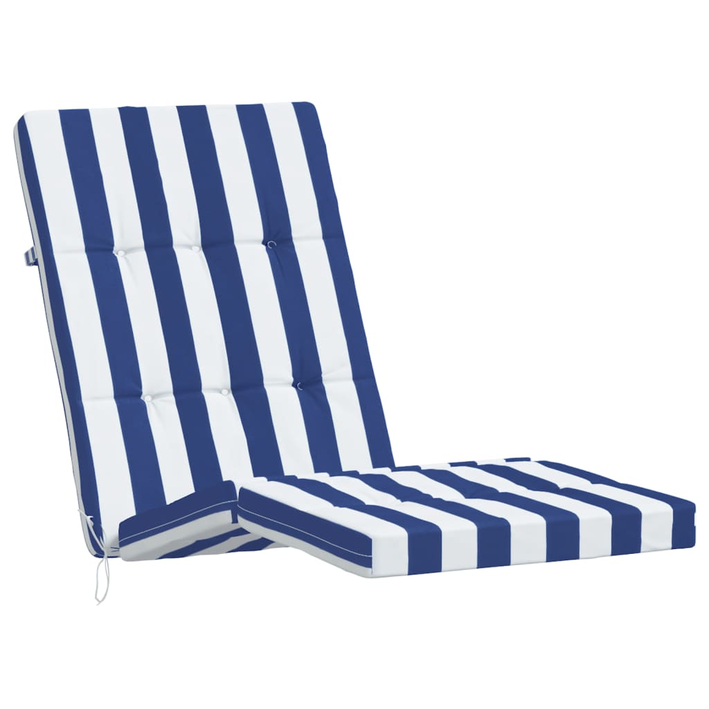 Terrasstoelkussens Gestreept Oxford Stof En Blauw en wit