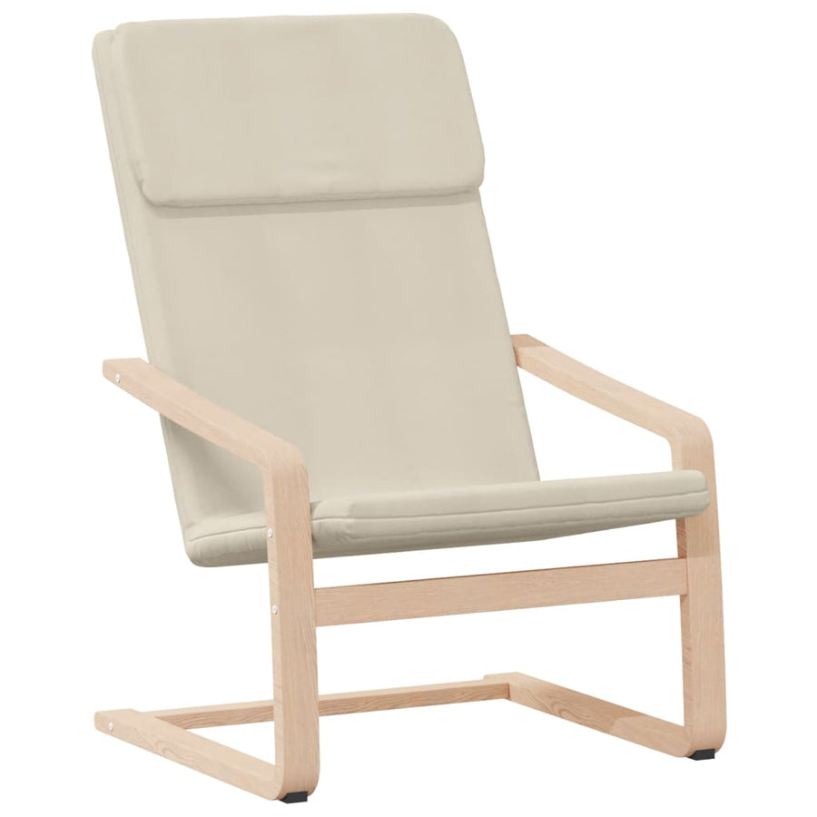 Relaxstoel Met Voetenbank Stof Kleurig Crème