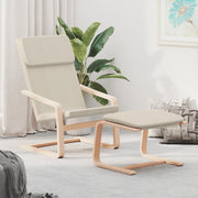 Relaxstoel met voetenbank stof crèmekleurig 59x82x98 cm