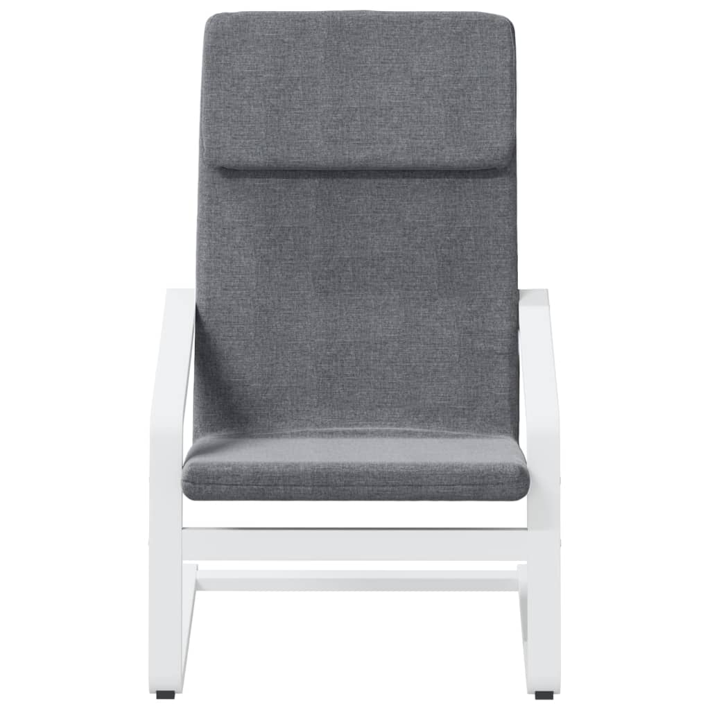 Relaxstoel Met Voetenbank Stof Donkergrijs dark grey and white