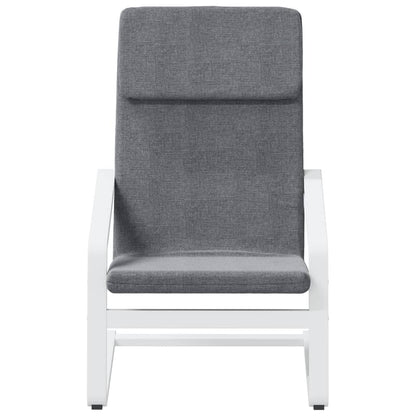 Relaxstoel Met Voetenbank Stof Donkergrijs dark grey and white