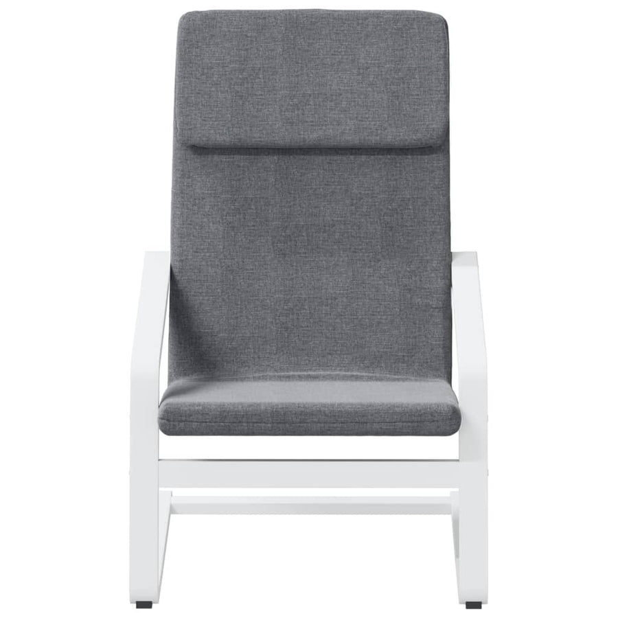 Relaxstoel Met Voetenbank Stof Donkergrijs dark grey and white
