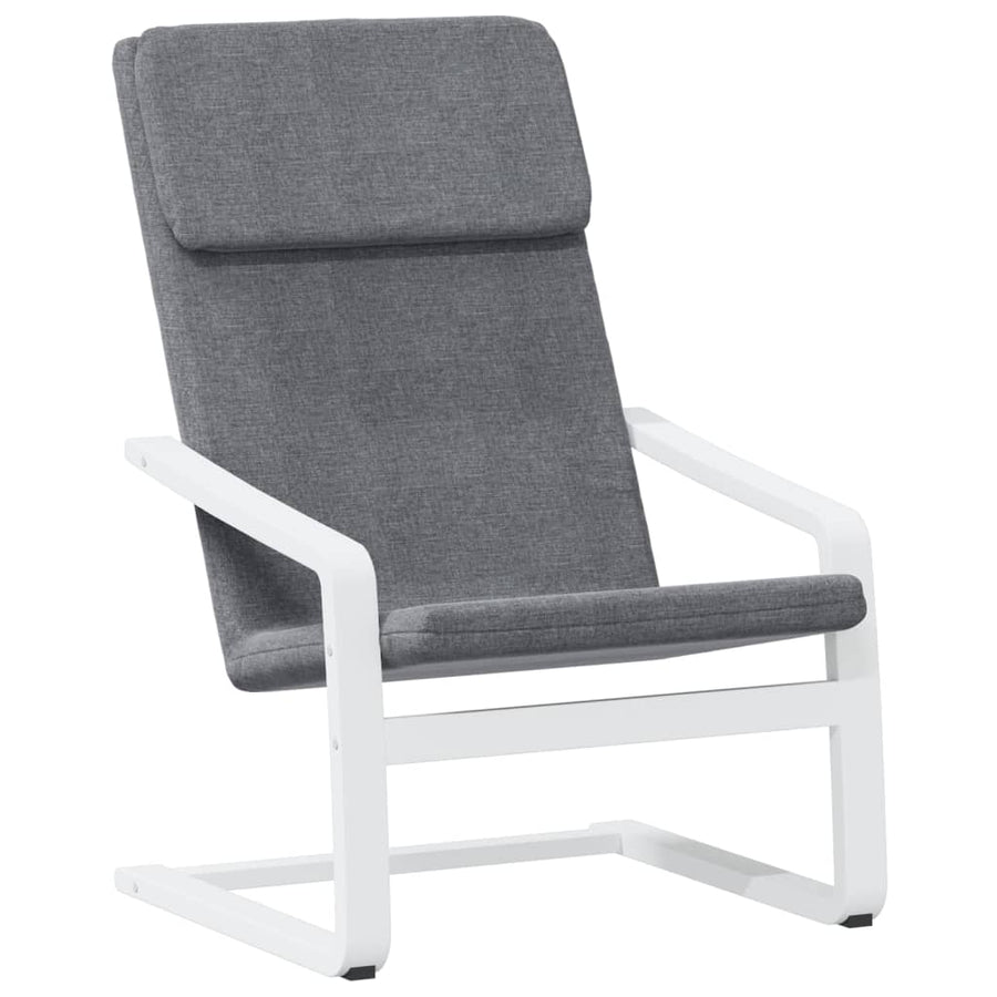 Relaxstoel Met Voetenbank Stof Donkergrijs dark grey and white