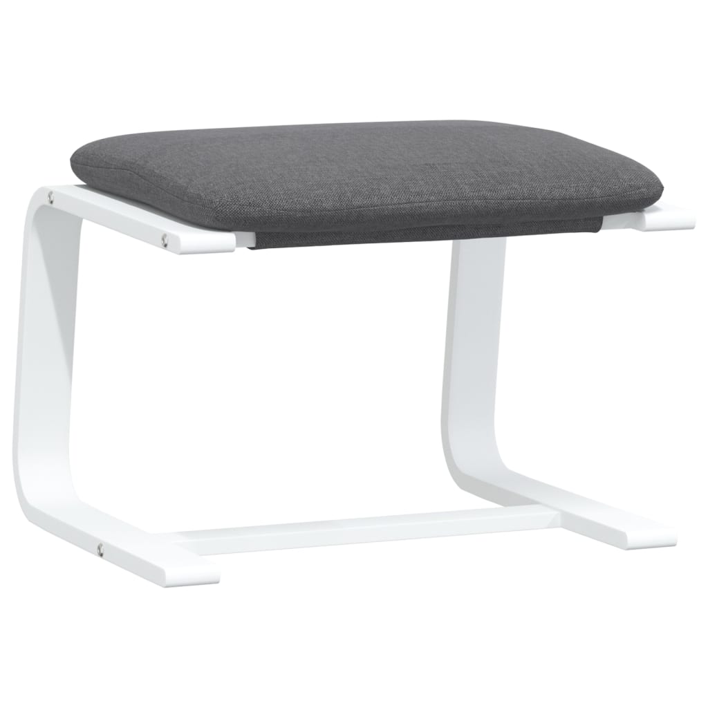 Relaxstoel Met Voetenbank Stof Donkergrijs dark grey and white
