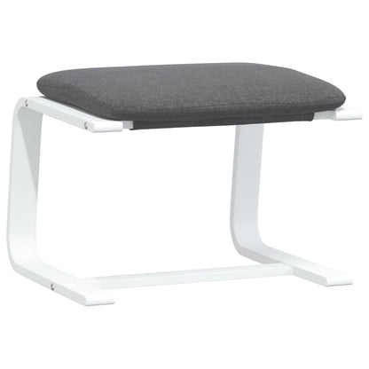 Relaxstoel Met Voetenbank Stof Donkergrijs dark grey and white